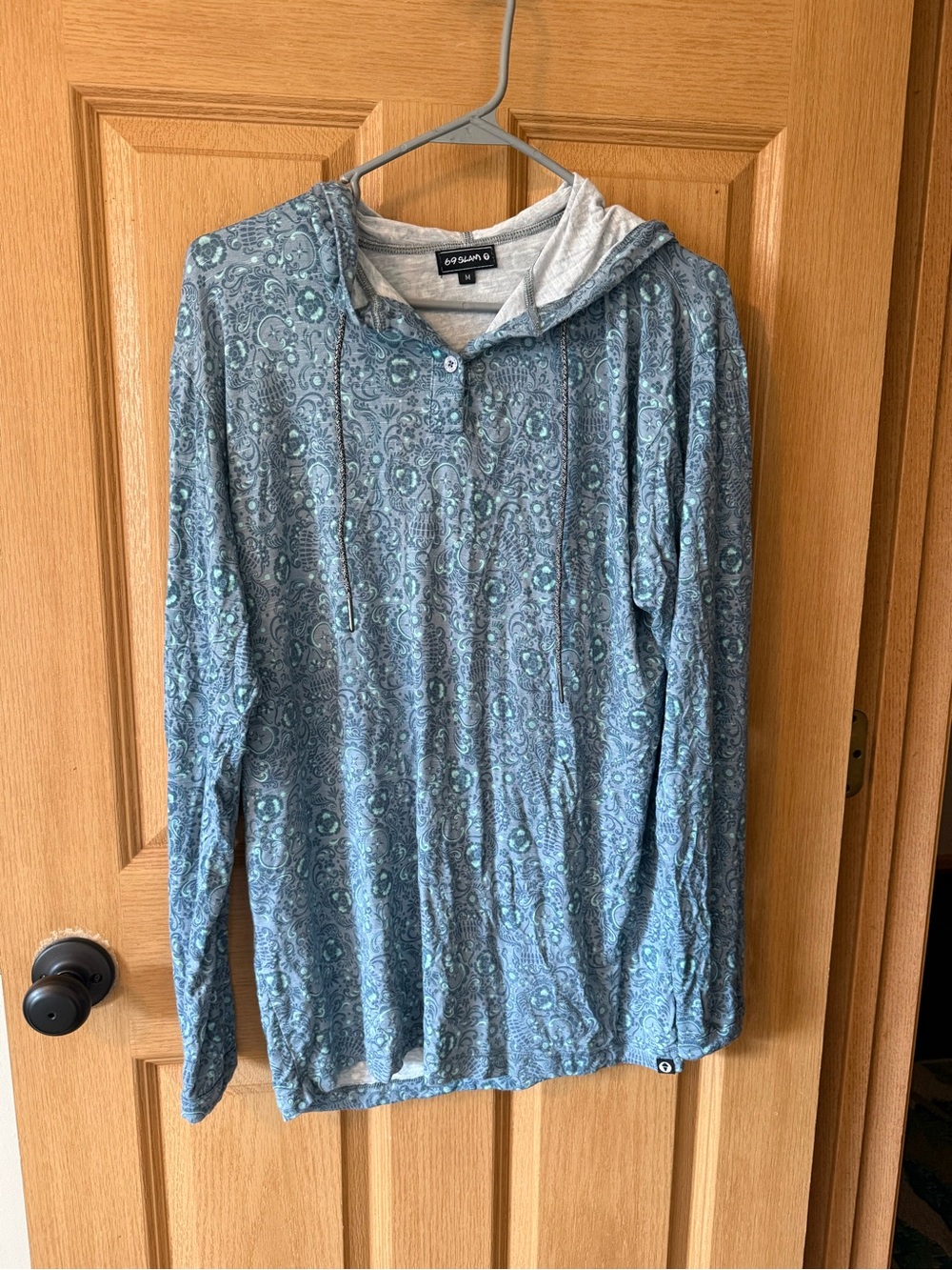 69 Slam Blue Paisley Hooded Pullover